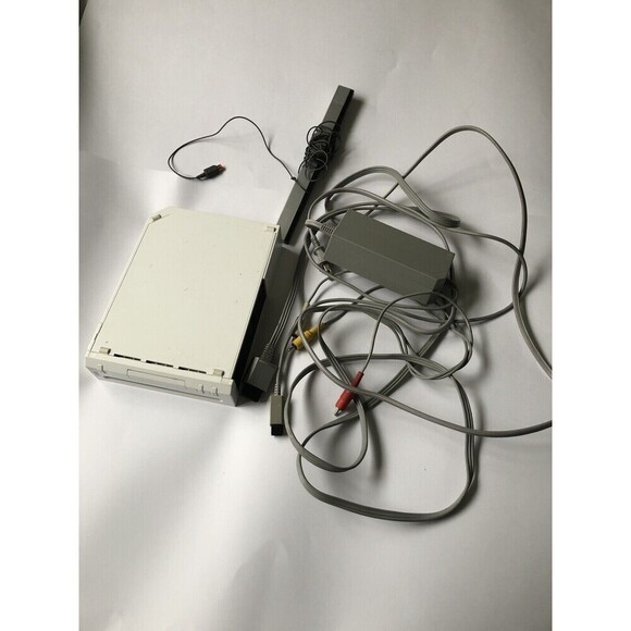 Nintendo Wii Gaming Console, Sensor +Cords White RVL-001(USA) - Picture 1 of 5